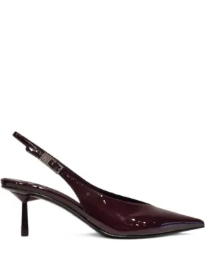 Prada Patent Leather Slingback Pumps | Brown | FARFETCH