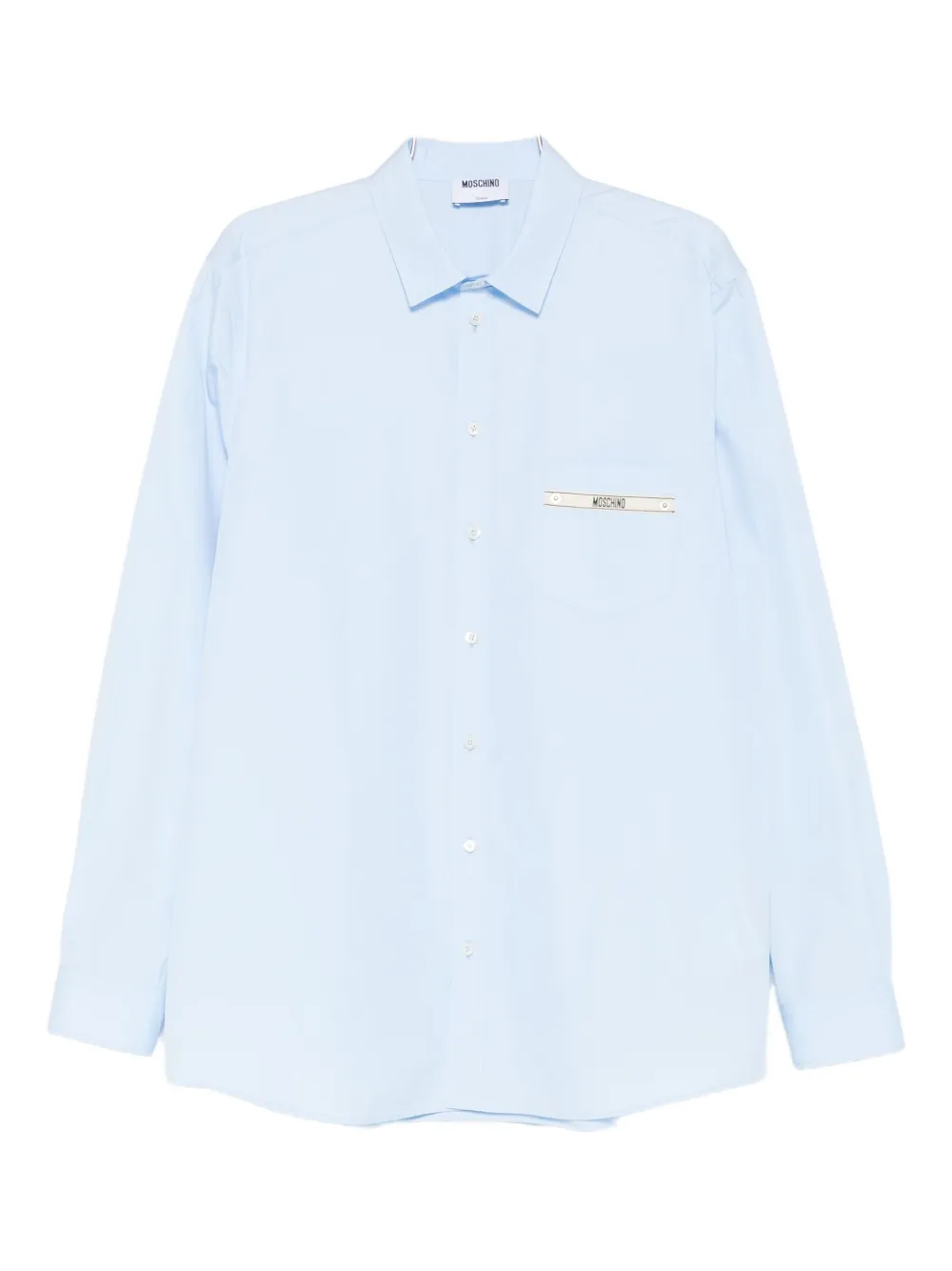Moschino logo-tag shirt - Blu