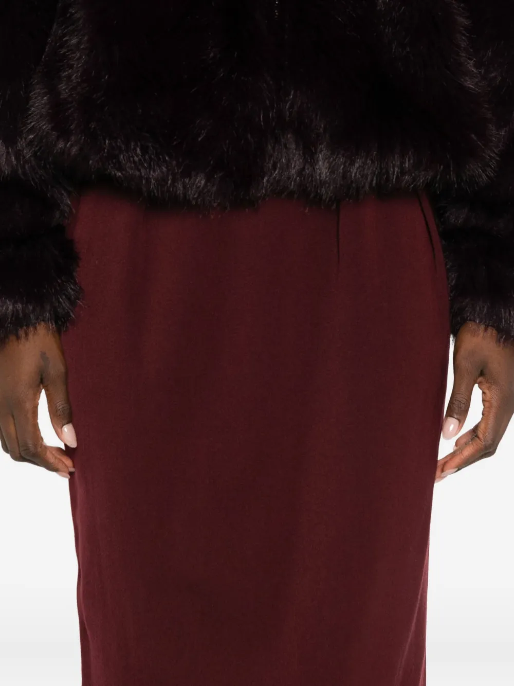 Pre-owned Alaïa 1980s Wool Pencil Skirt In Red