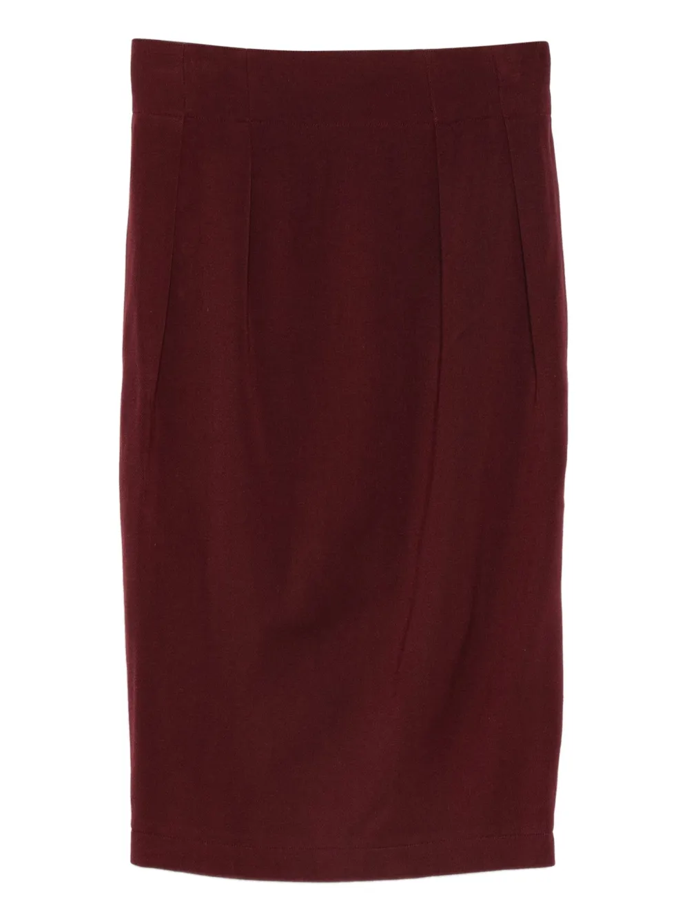 Pre-owned Alaïa 1980s Wool Pencil Skirt In Red