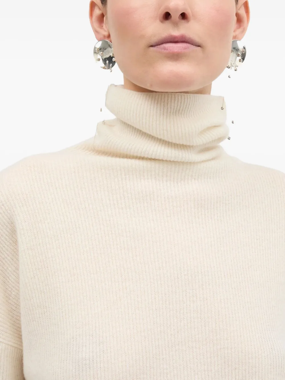 Mark Kenly Domino Tan Krystal Cashmere Roll-neck Sweater In Neutral
