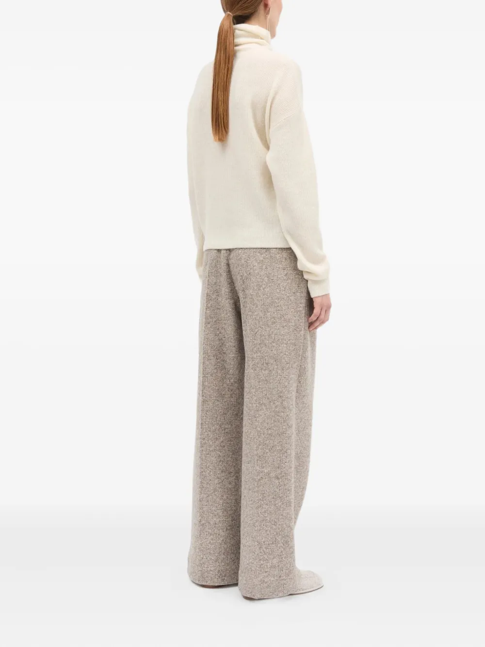 Mark Kenly Domino Tan Krystal Cashmere Roll-neck Sweater In Neutral