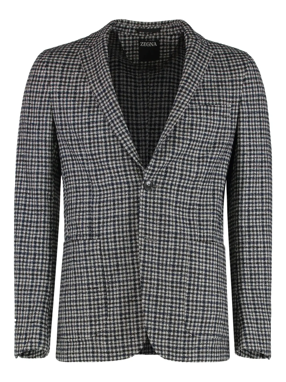Zegna checked single-breasted blazer | bleu | Image 1