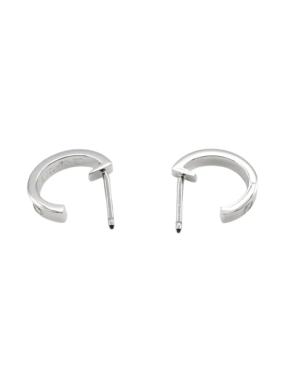 Pre-owned Cartier 2010s Love Sm Earrings In Silver
