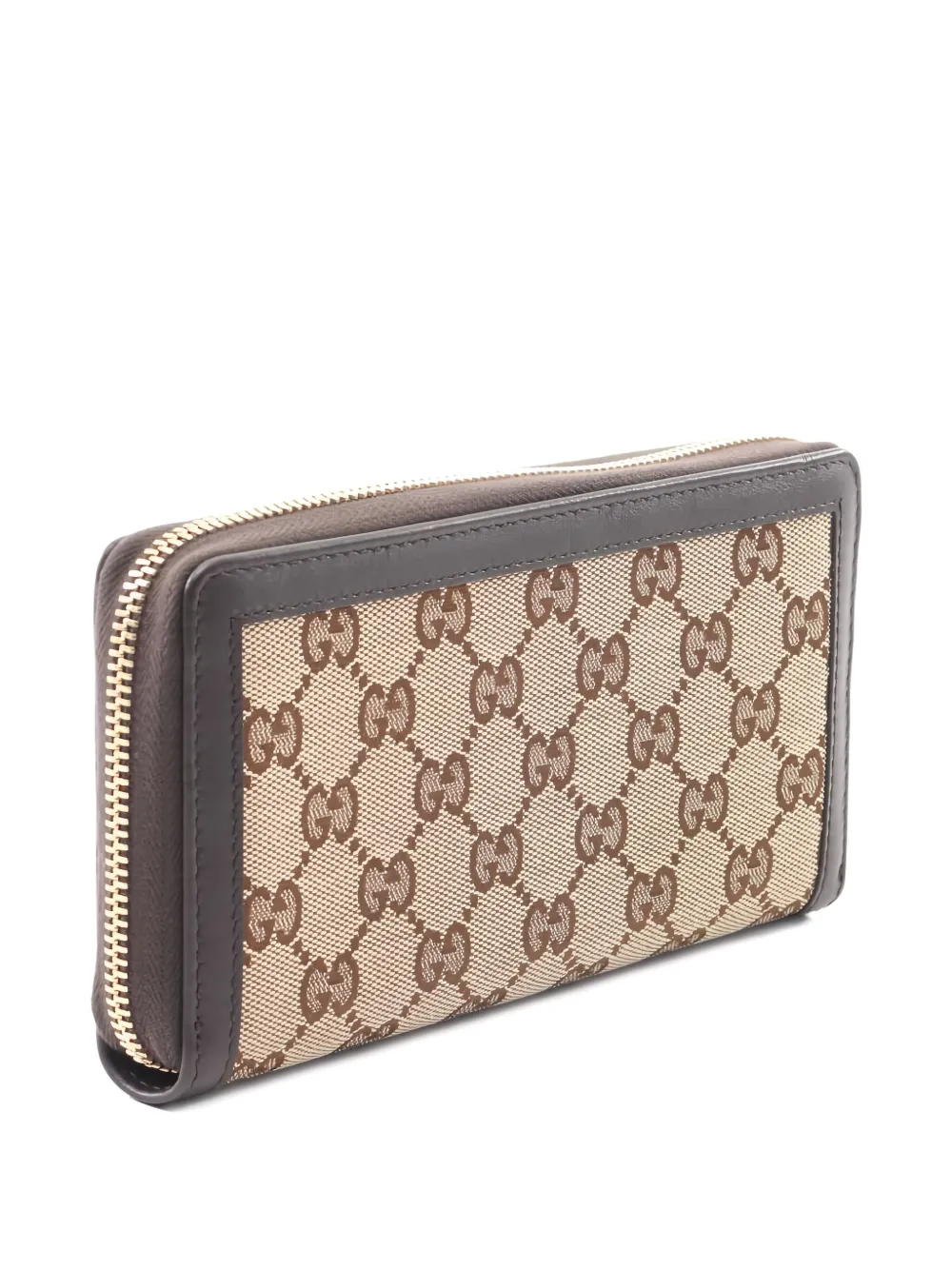 Pre-owned Gucci 2010s Sukey Gg Zippe Wallet In Neutral