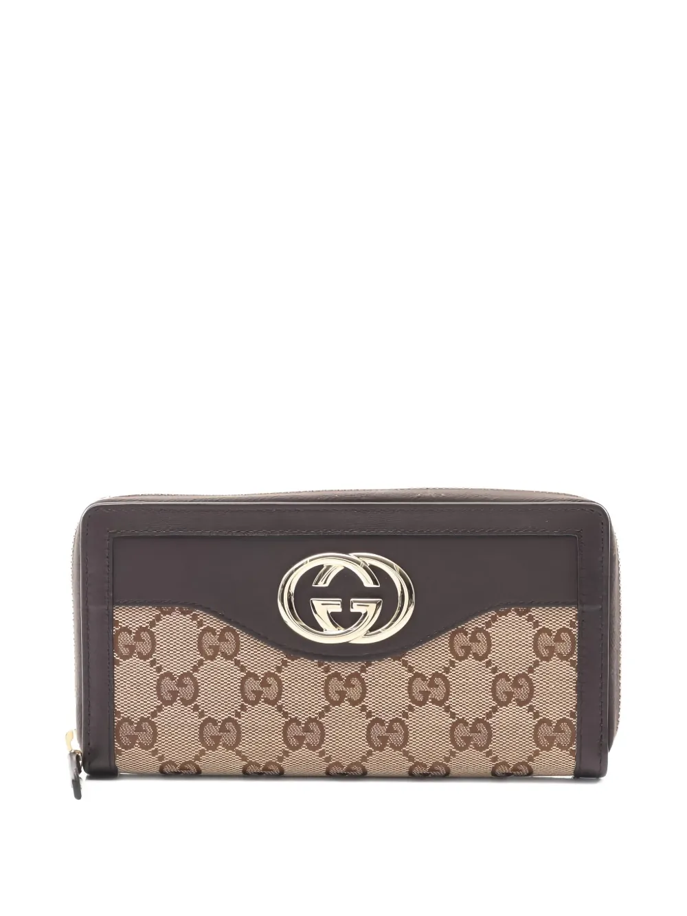 Pre-owned Gucci 2010s Sukey Gg Zippe Wallet In Neutral