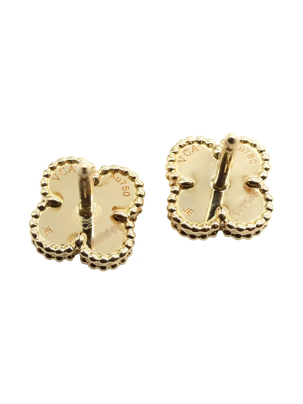 Van Cleef & Arpels Pre-Owned 2010s 18K yellow gold Alhambra onyx earrings | Image 2