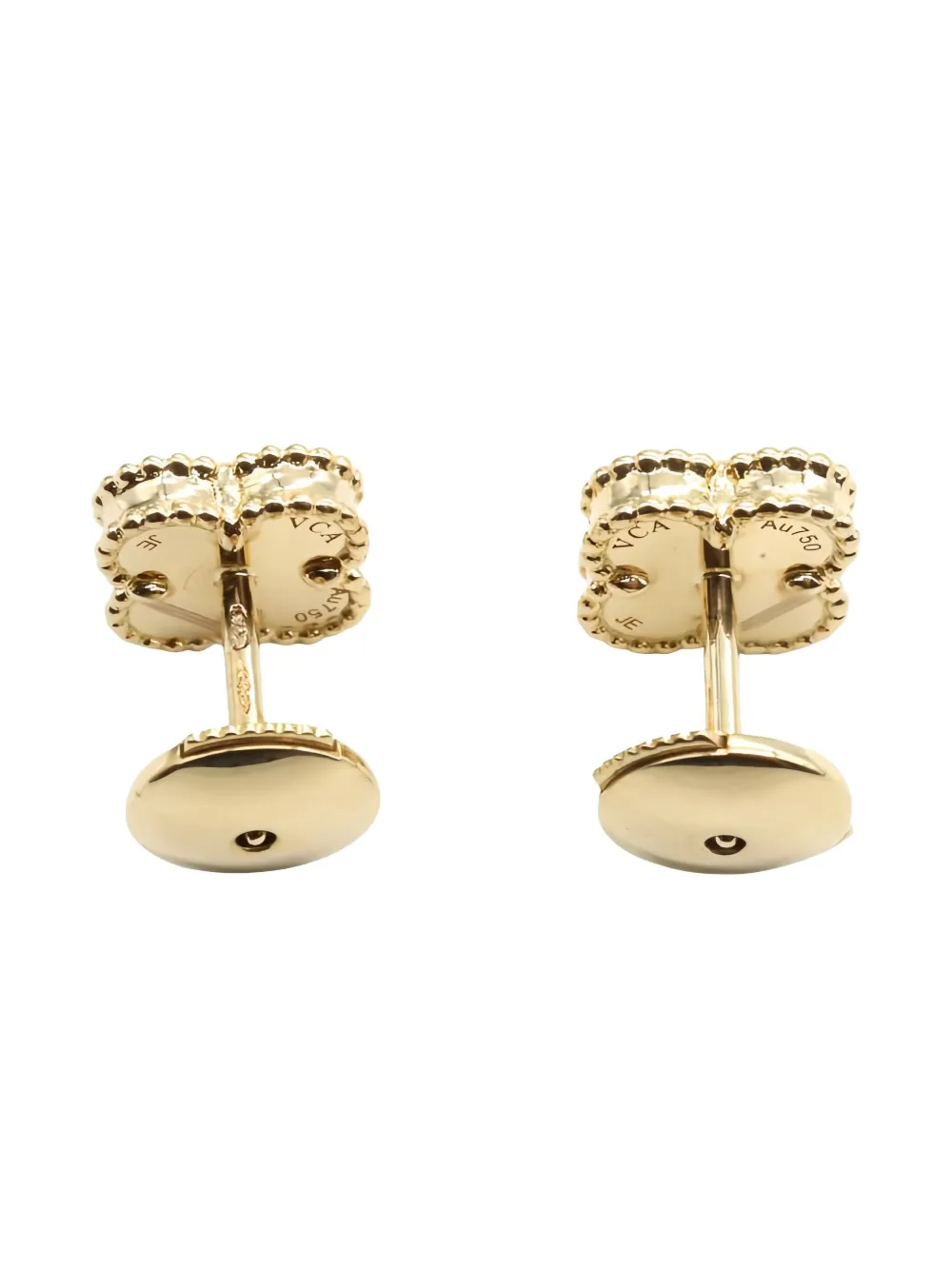 Van Cleef & Arpels Pre-Owned 2010s 18K yellow gold Alhambra onyx earrings | Gold | Image 1