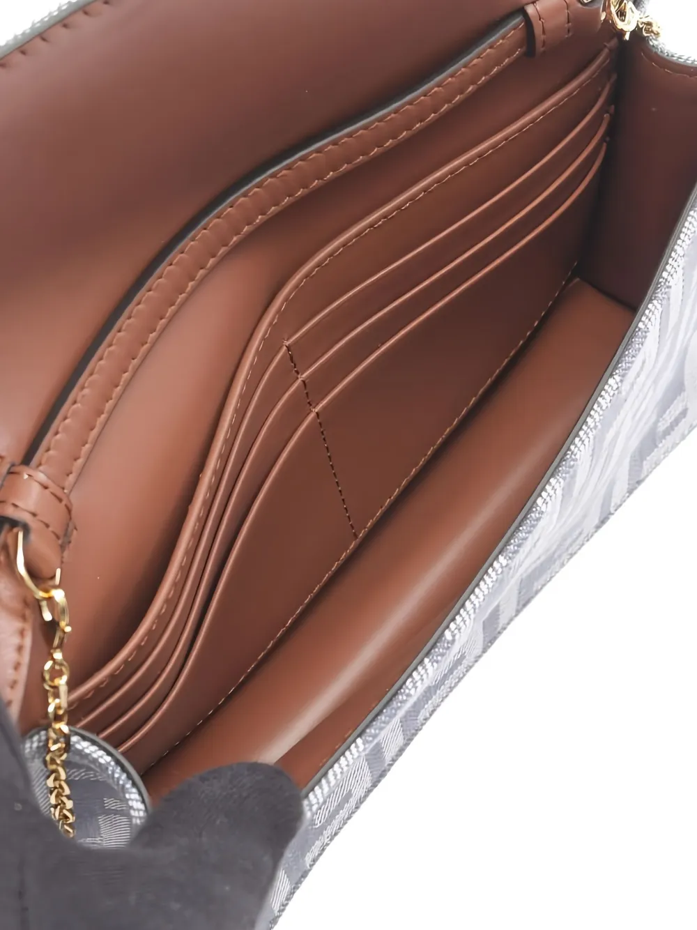 Pre-owned Fendi 2020s Baguette Zucca Clutch Bag In Gray