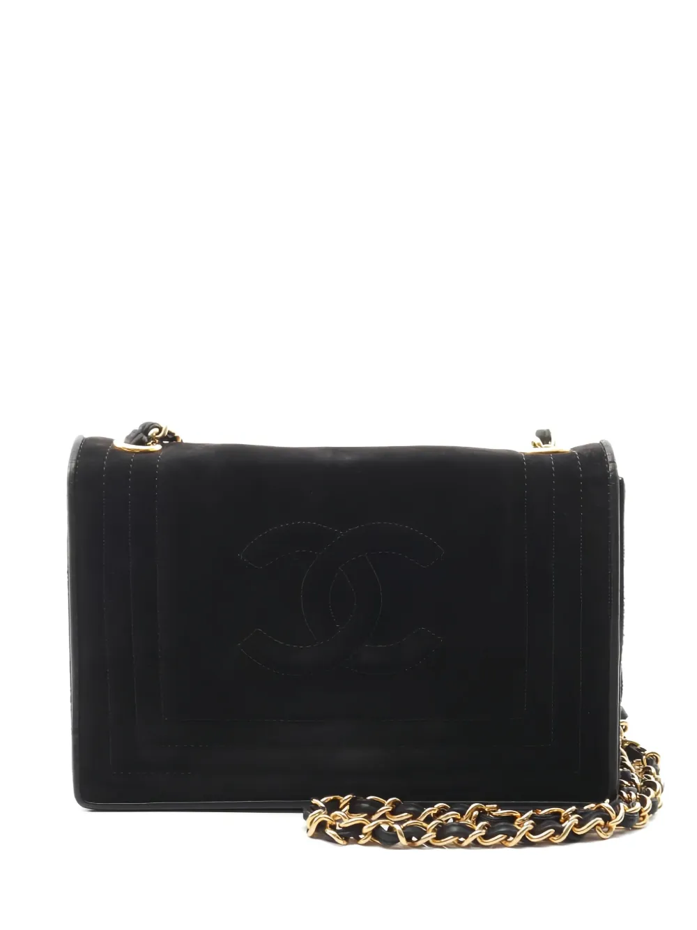 Pre-owned Chanel 1986-1988 Coco Mark Chain Shoulder Bag In Black