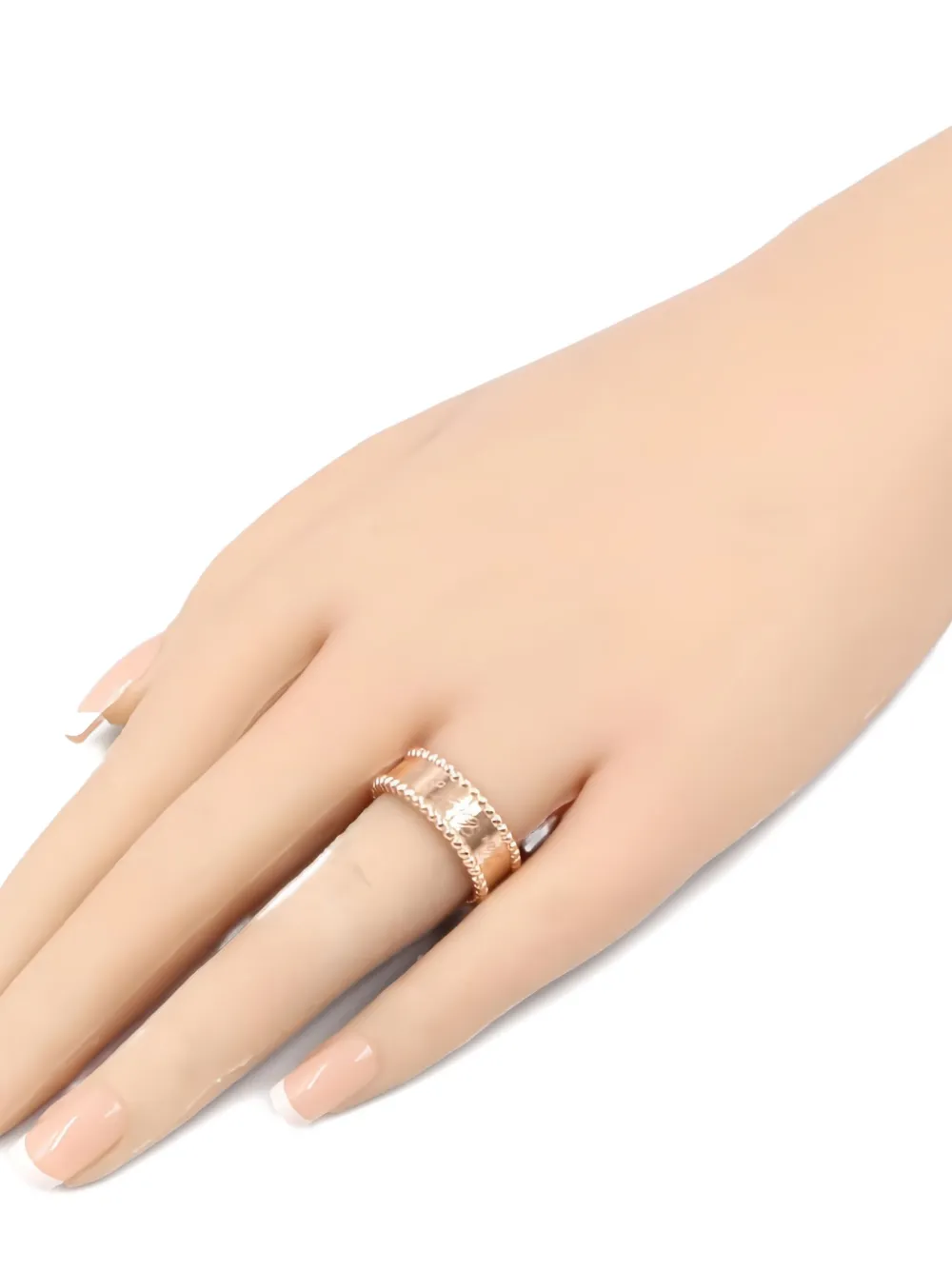 Pre-owned Van Cleef & Arpels 2010s Perlée Signature Ring In Pink