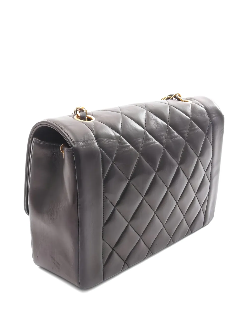 Pre-owned Chanel 1994-1996 Diana Diamond Quilting Shoulder Bag In Black