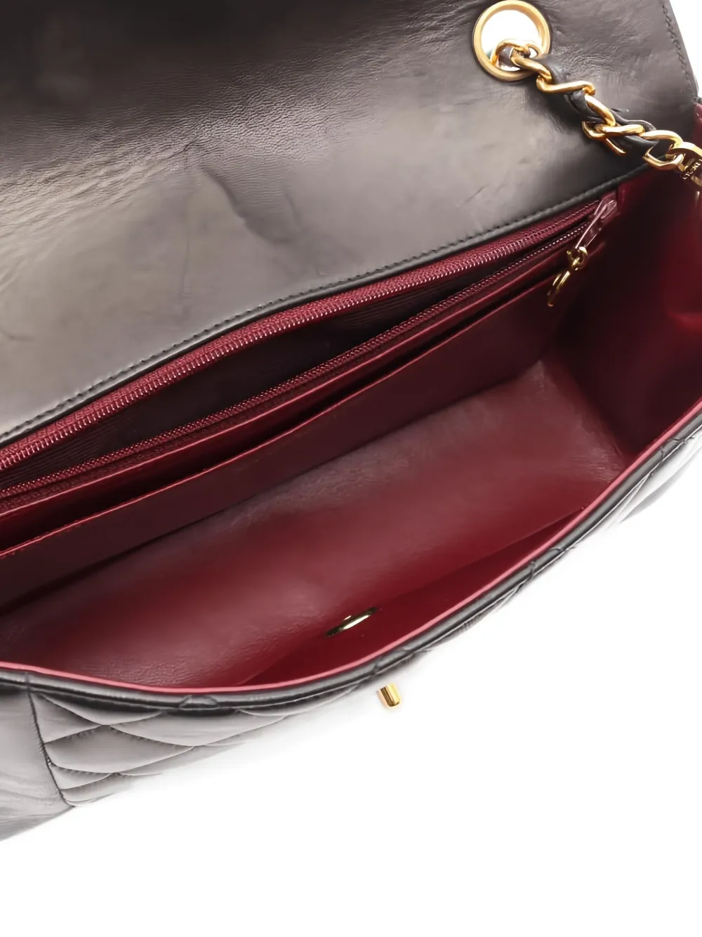 Pre-owned Chanel 1994-1996 Diana Diamond Quilting Shoulder Bag In Black