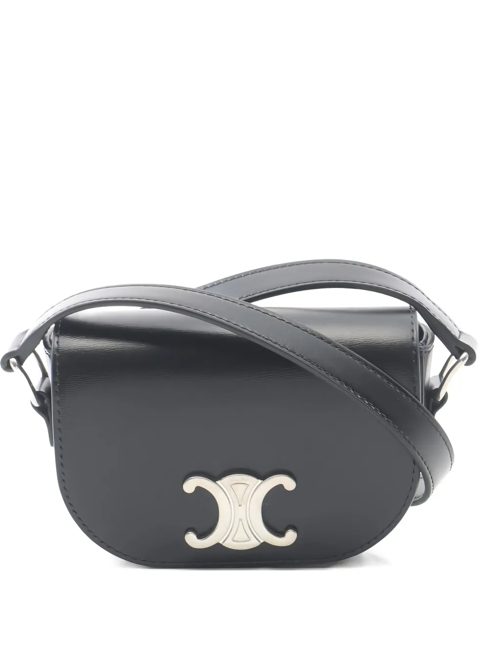 Celine Pre-Owned 2020s トリオンフ レザーショルダーバッグ - ブラック Celine Pre-Owned 2020s トリオンフ レザーショルダーバッグ - ブラック