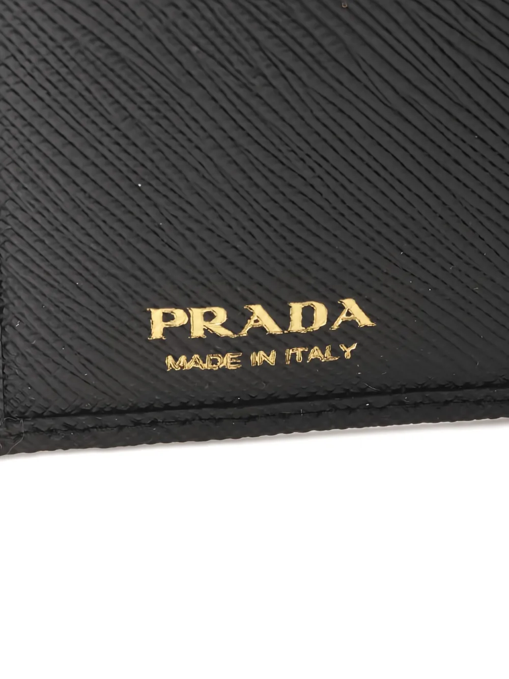 Pre-owned Prada 2000s Saffiano Triangl Bi-fold Wallet In Black