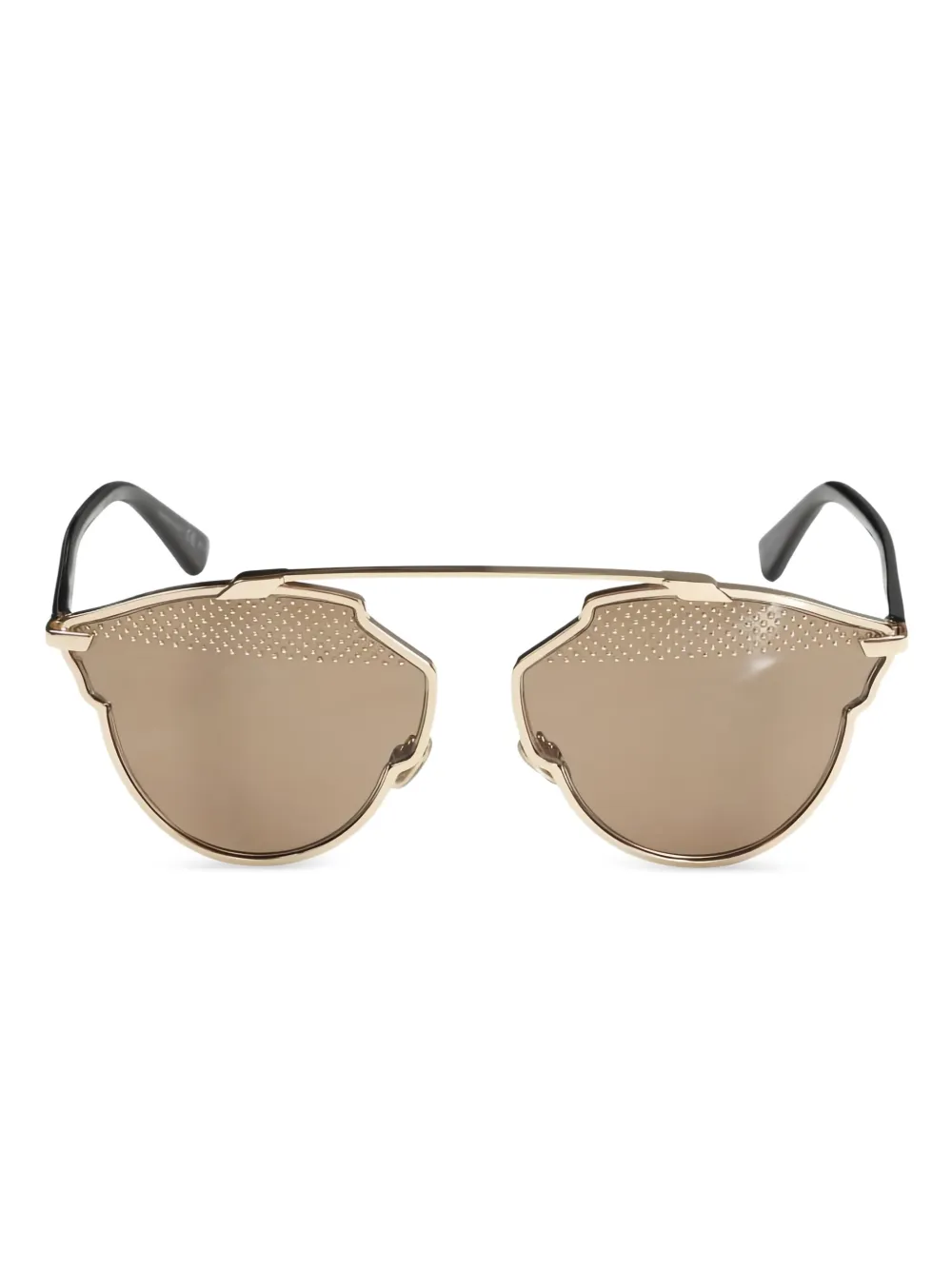 Christian Dior Pre-Owned 2020s SoRealS スタッズ サングラス - ゴールドトーン Christian Dior Pre-Owned 2020s SoRealS スタッズ サングラス - ゴールドトーン