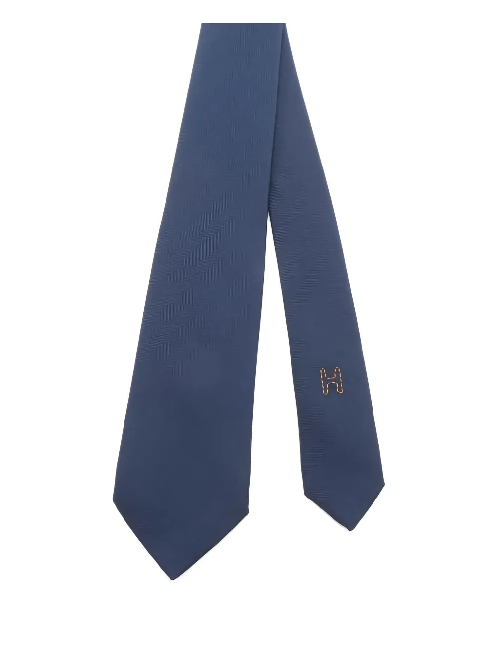 Hermès Pre-Owned 2010s embroidered logo tie | Blue | Image 1
