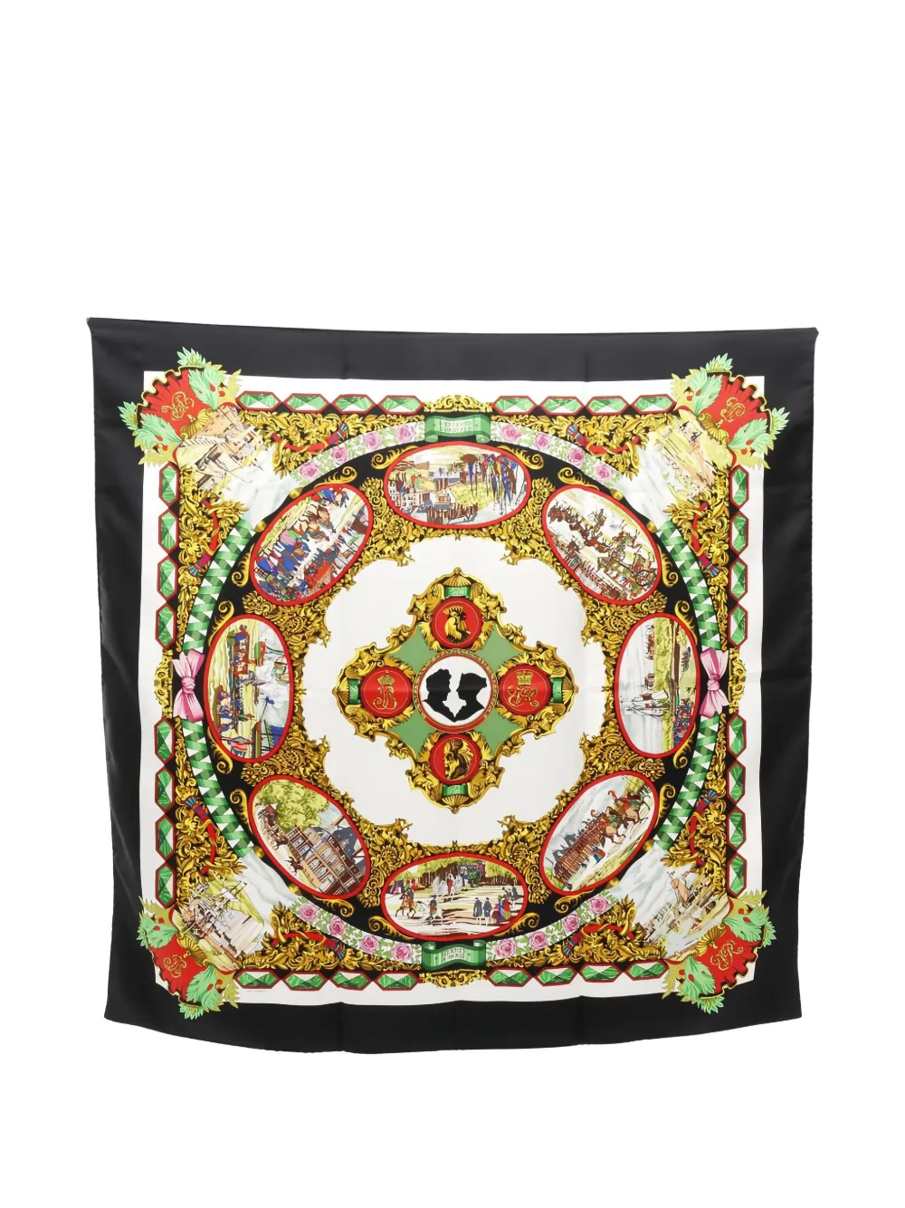 Hermès Pre-Owned 2010 Carres 90 L'entente cordiale Seidenschals | Schwarz | Image 1