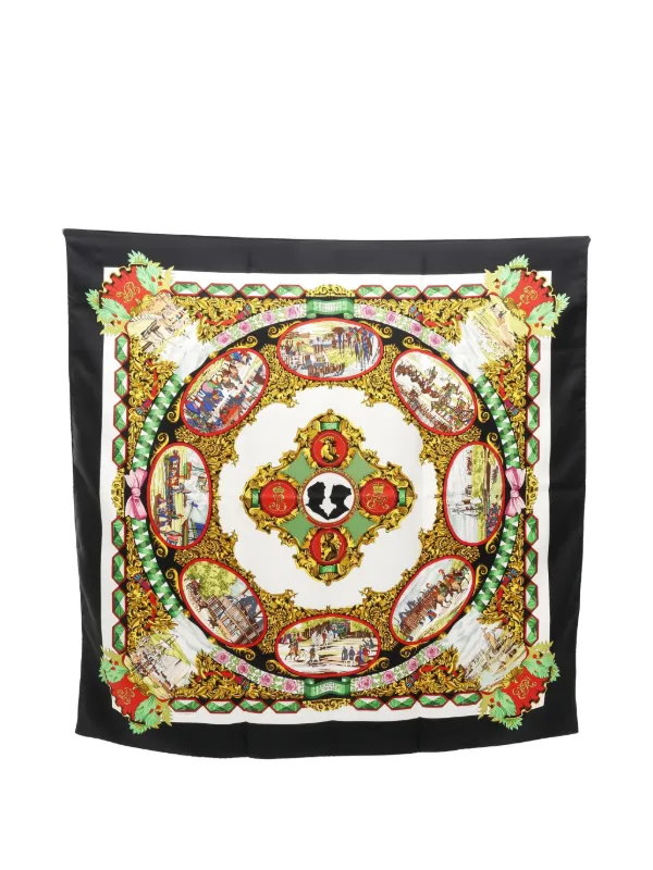 Hermès Pre-Owned 2010s カレ 90 l'entente Cordiale シルクスカーフ
