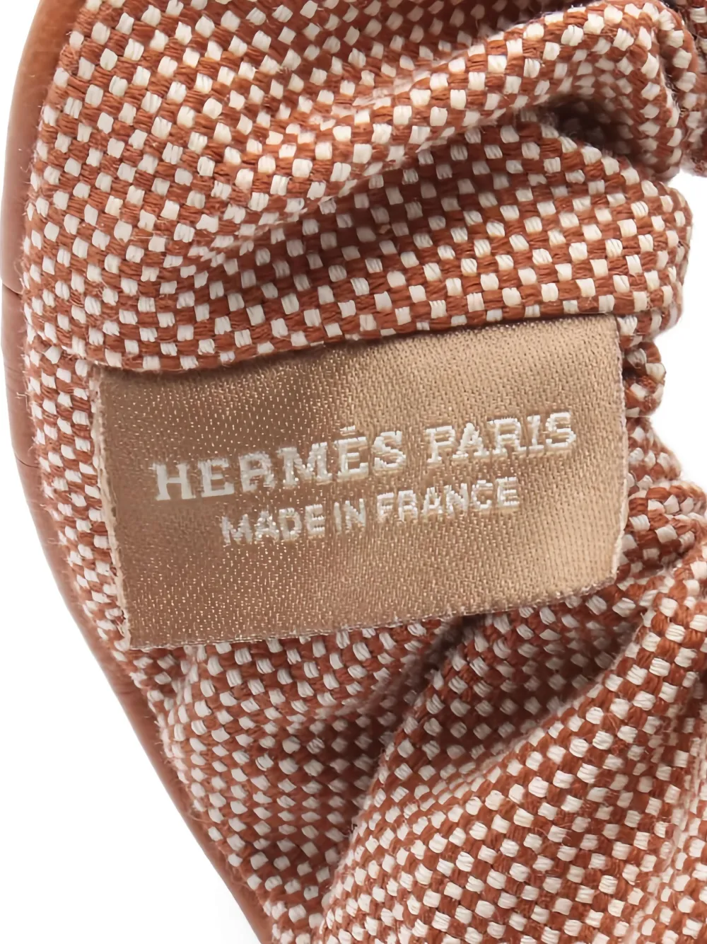 Pre-owned Hermes 2010s Leather-trimmed Scrunchie In Brown