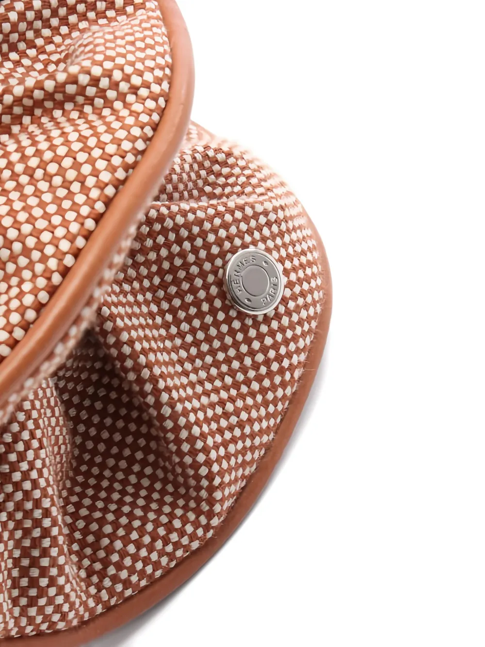 Pre-owned Hermes 2010s Leather-trimmed Scrunchie In Brown