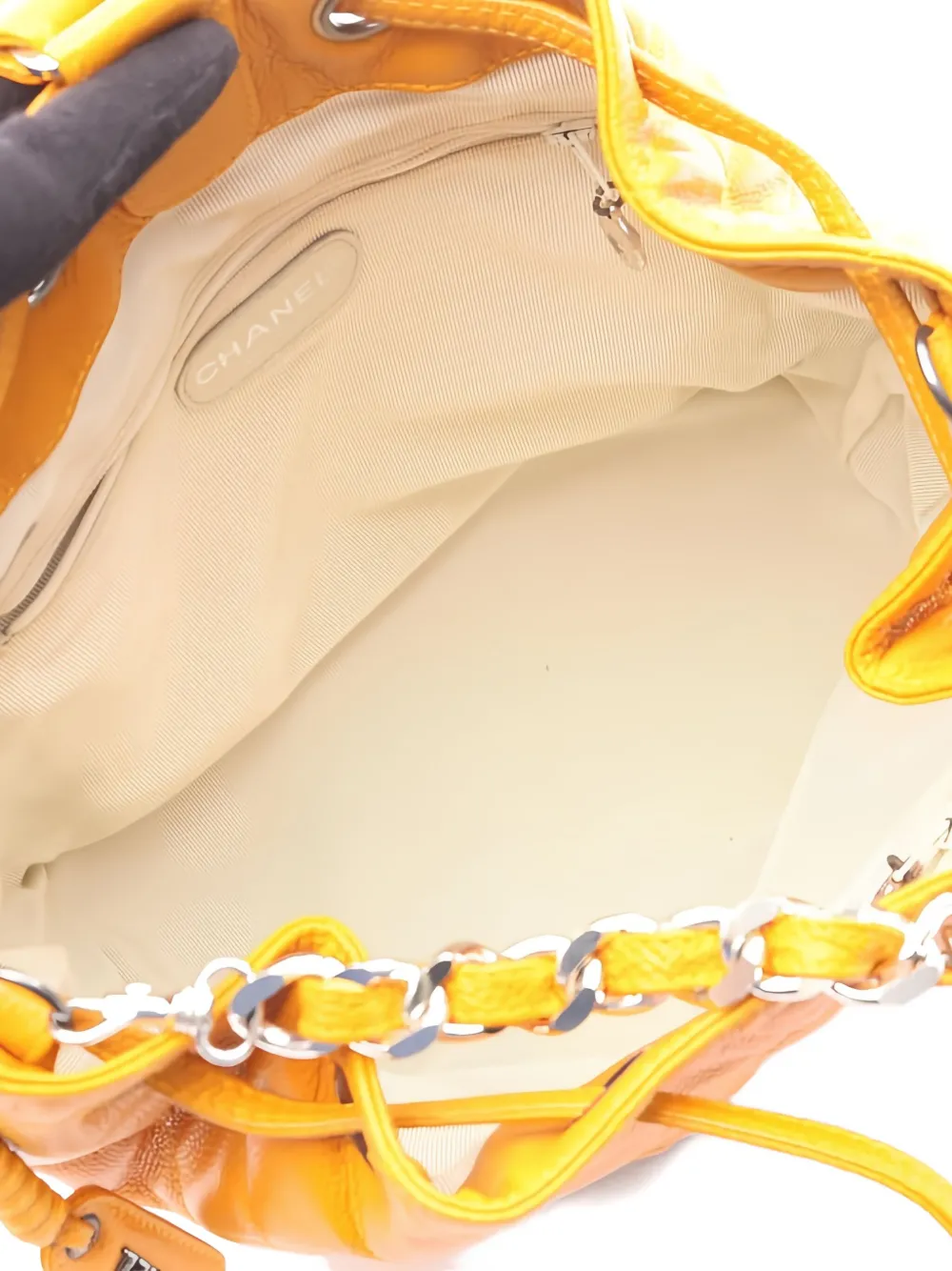 Pre-owned Chanel 1996-1997 Matelassé Backpack In Orange