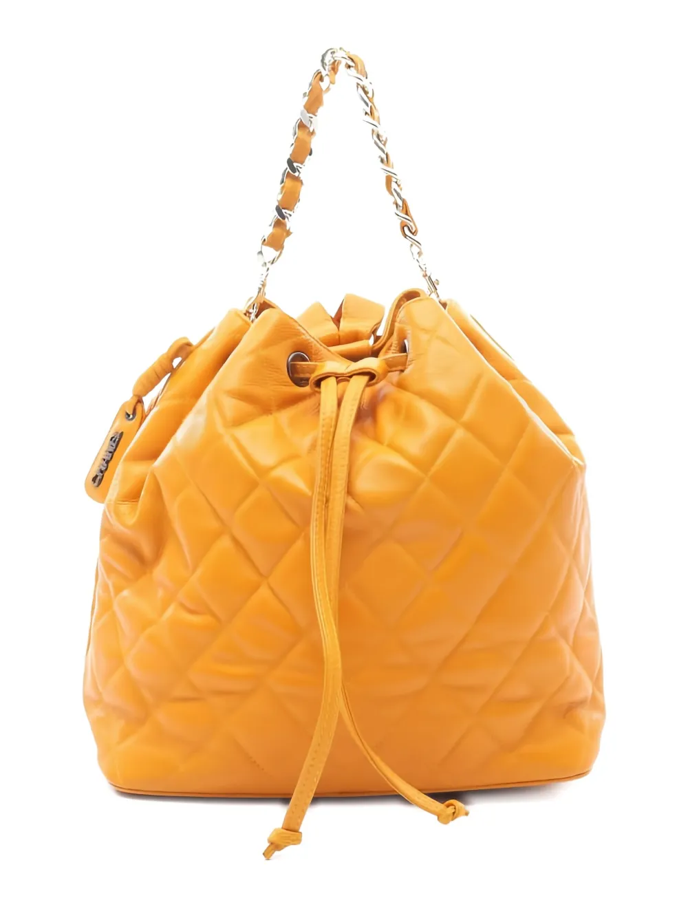Pre-owned Chanel 1996-1997 Matelassé Backpack In Orange