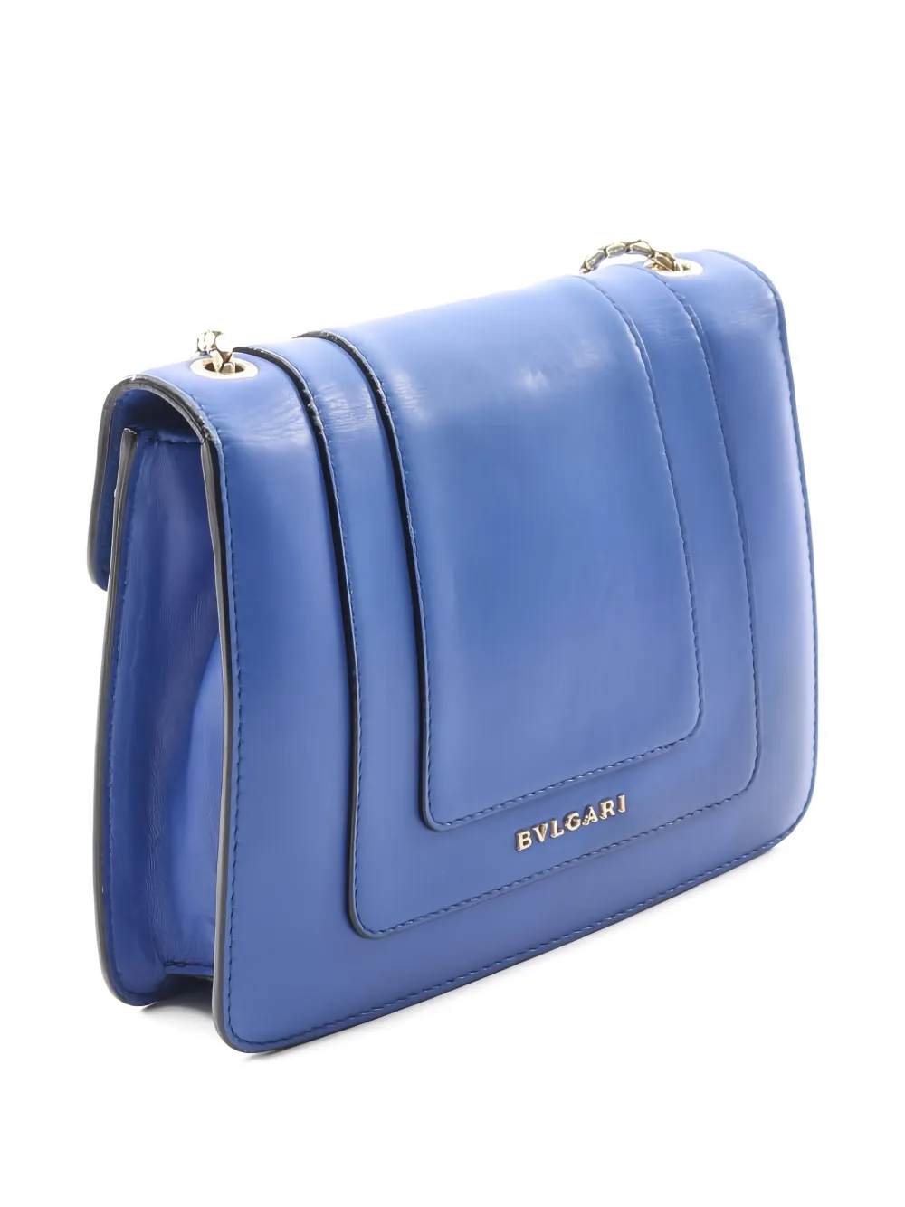 Pre-owned Bvlgari Serpenti Forever Chain-strap Shatchel Bag In Blue