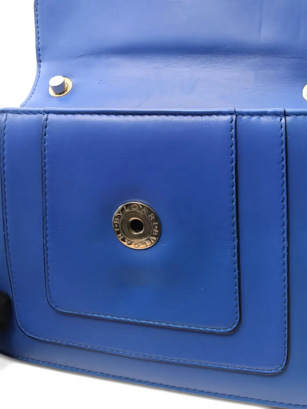 Pre-owned Bvlgari Serpenti Forever Chain-strap Shatchel Bag In Blue