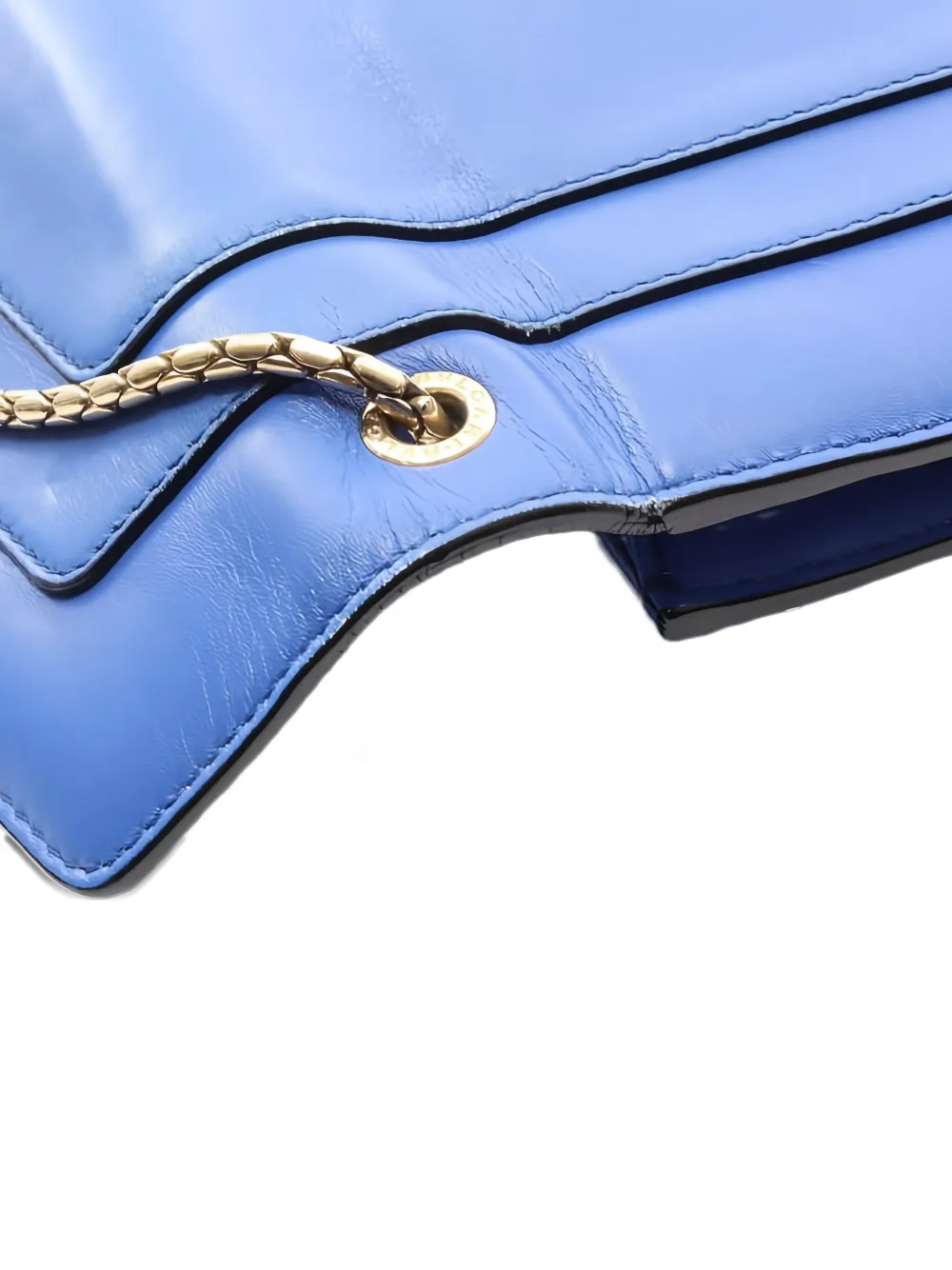 Pre-owned Bvlgari Serpenti Forever Chain-strap Shatchel Bag In Blue