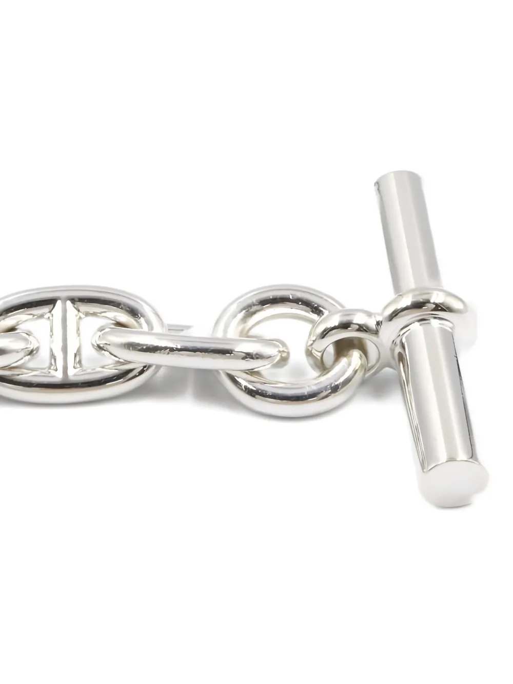 Pre-owned Hermes Chaîne D'ancre Mm Bracelet In Silver