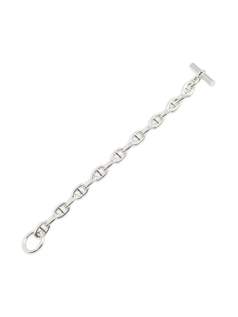 Pre-owned Hermes Chaîne D'ancre Mm Bracelet In Silver