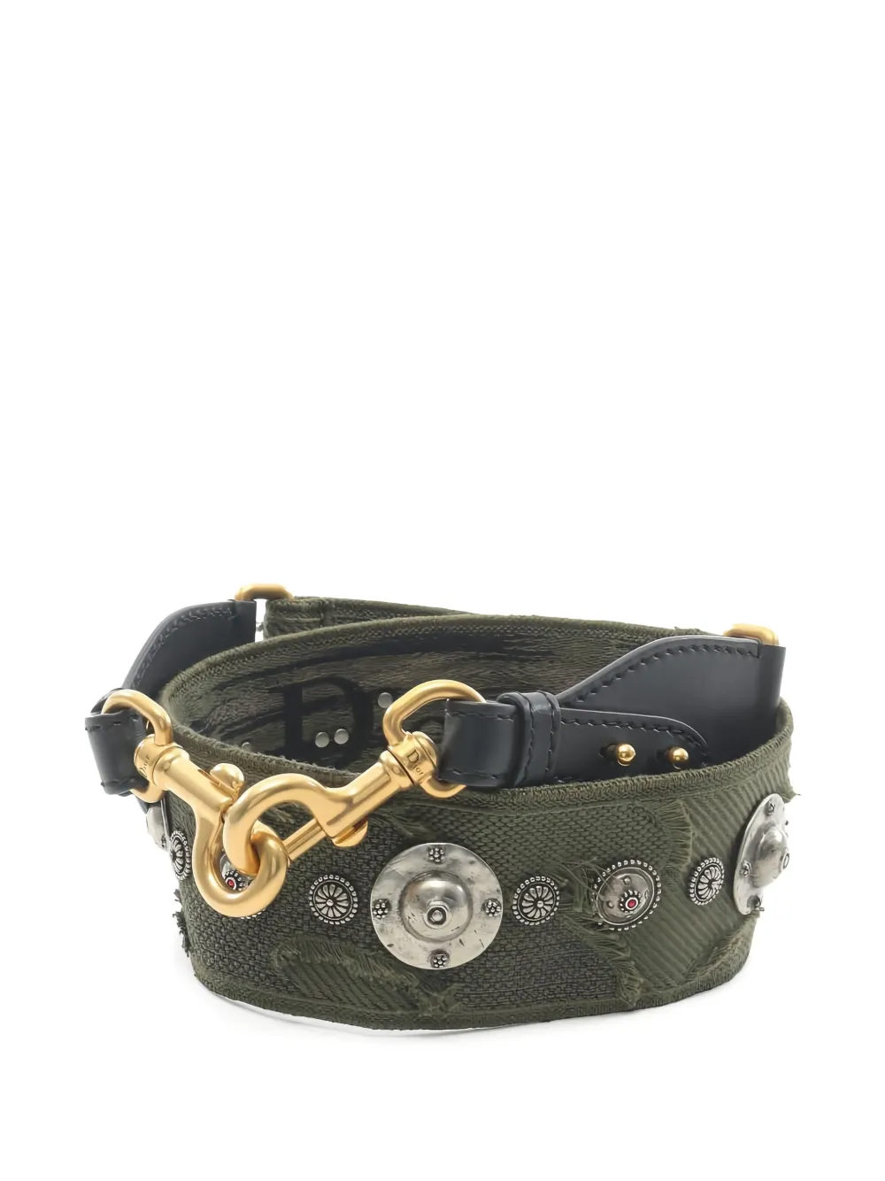 Pre-owned Dior 2020s Medallion Embroidery Shoulder Strap In Green