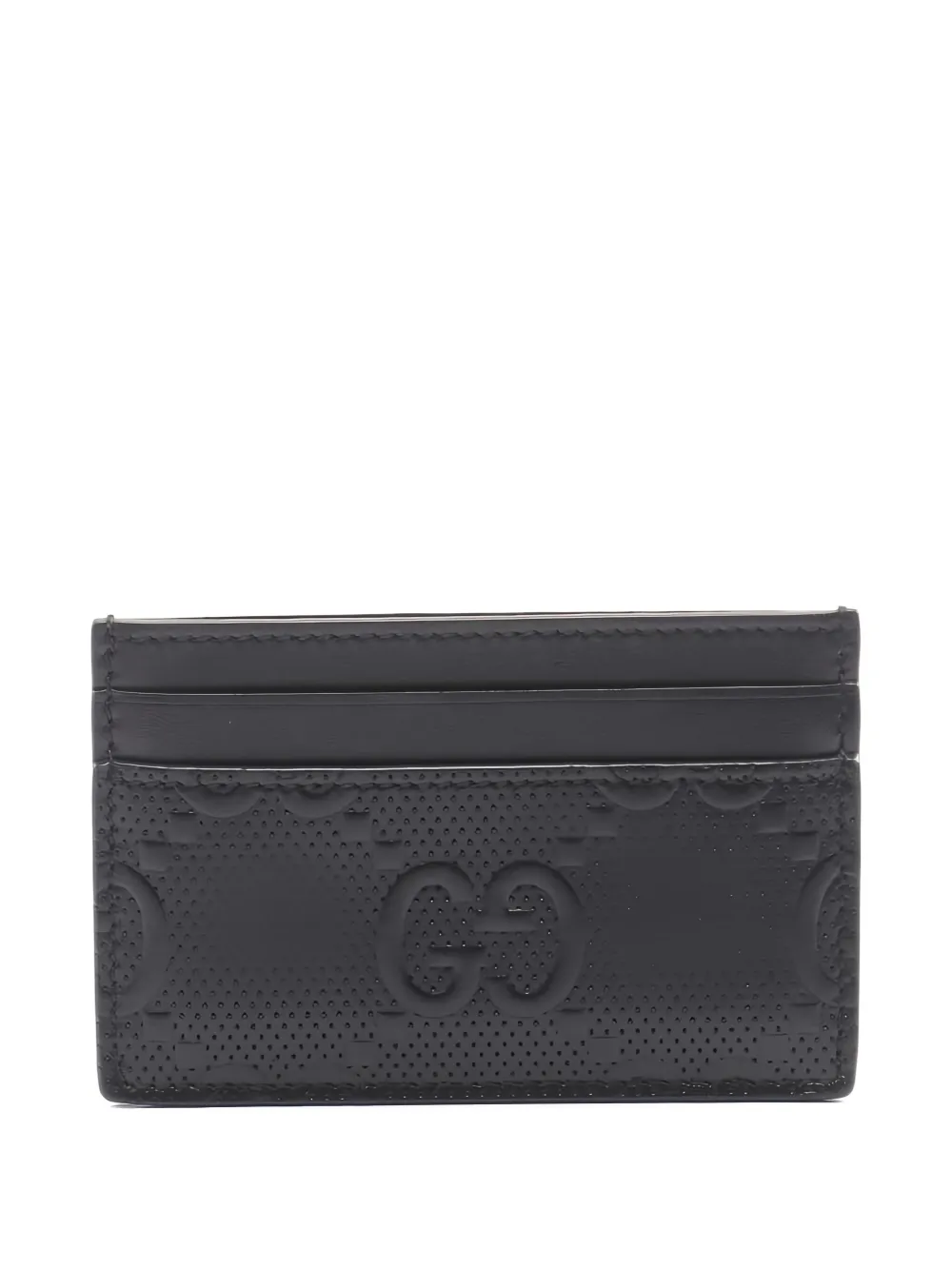 Pre-owned Gucci 2010s Gg Embossed Card Holder In Black