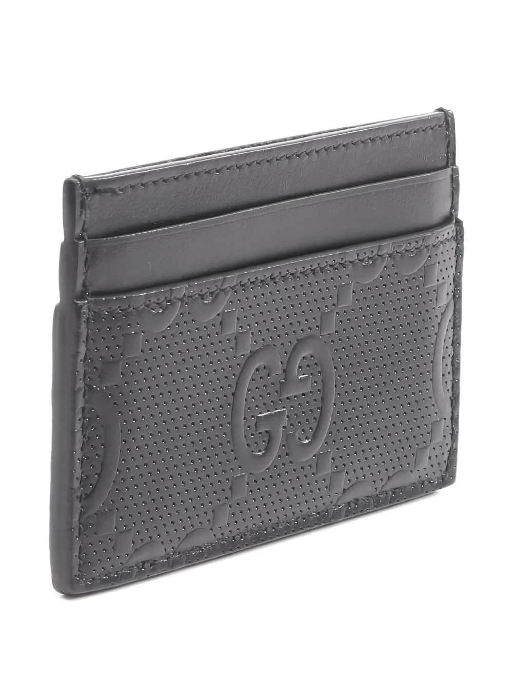Pre-owned Gucci 2010s Gg Embossed Card Holder In Black