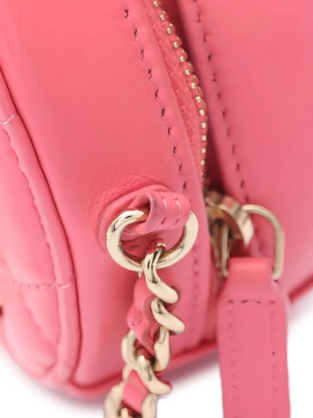 Pre-owned Chanel Diamond-quilted Round Shoulder Bag In Pink