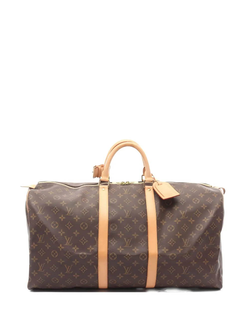 Pre-owned Louis Vuitton 2001 Monogram Keepall 55 Boston Bag In Brown