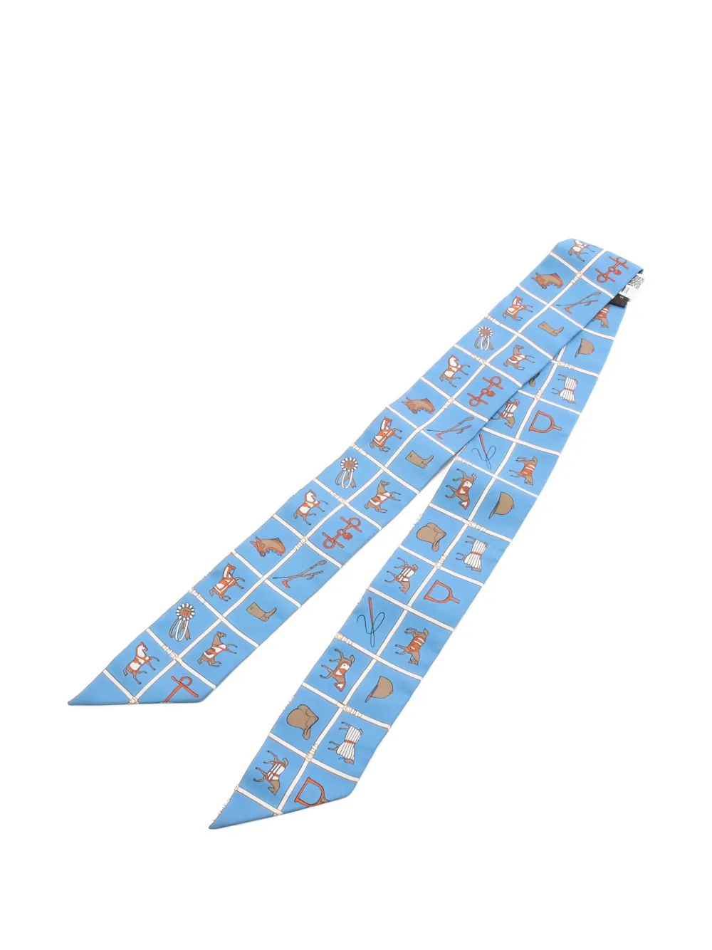 Hermès Pre-Owned mascada con listón estampado 2000 | azul | Image 1