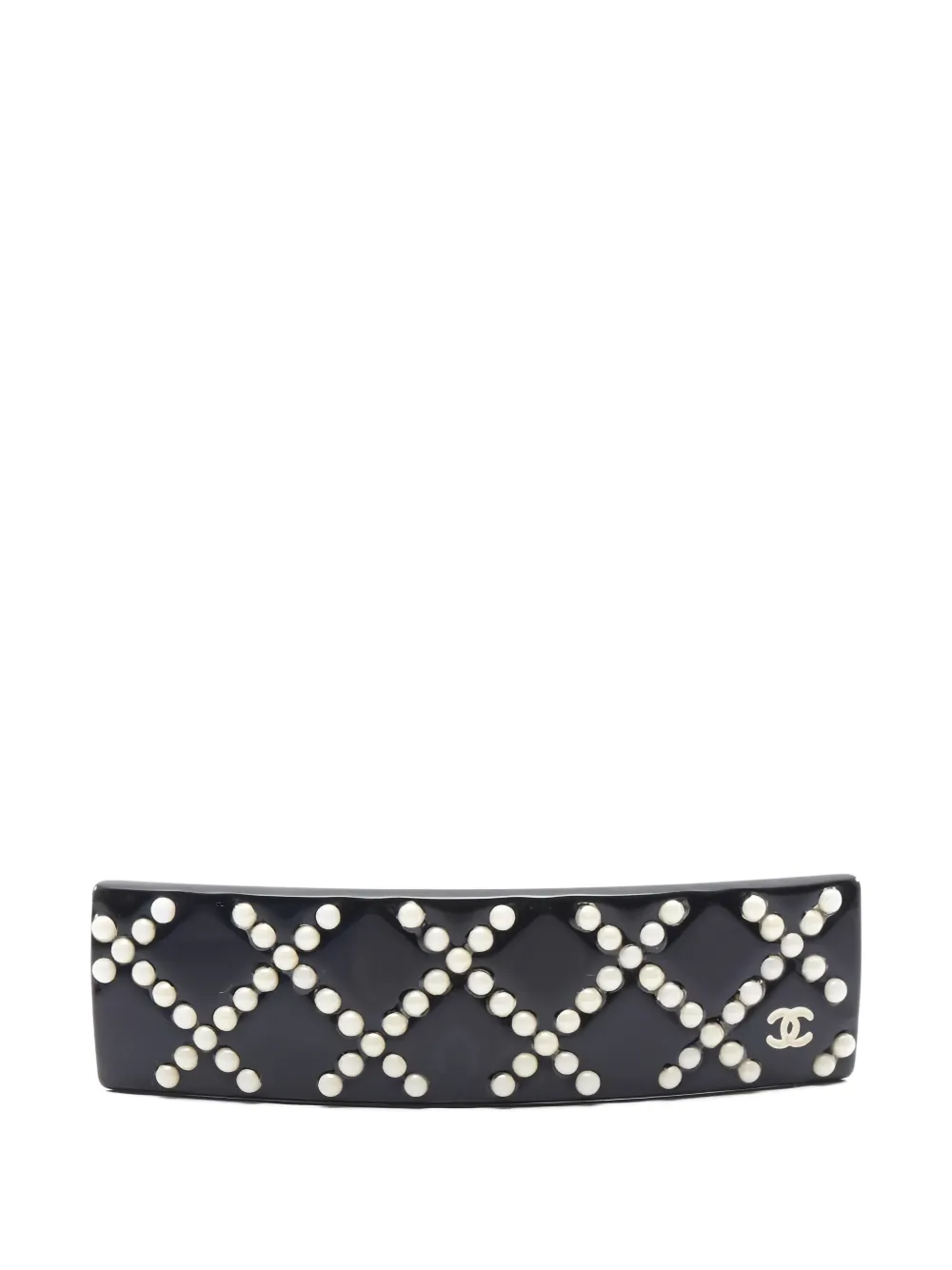 CHANEL Pre-Owned 1986-1988 Matelassé Coco-mark barretta hair clip - Nero