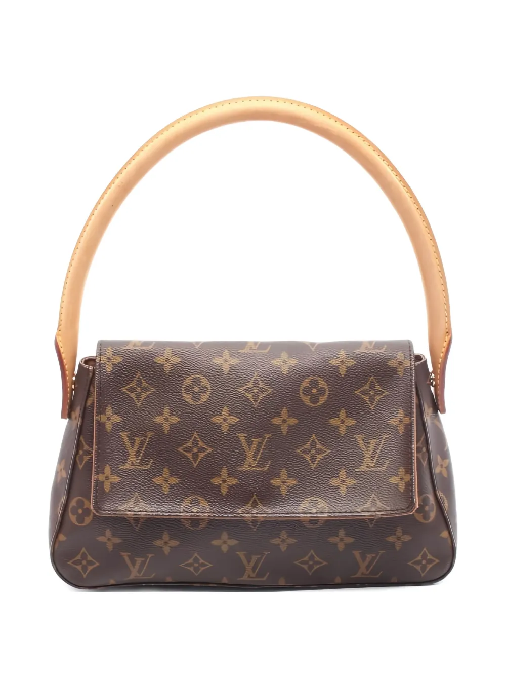 Pre-owned Louis Vuitton 2000 Mini Looping Monogram Tote Bag In Brown