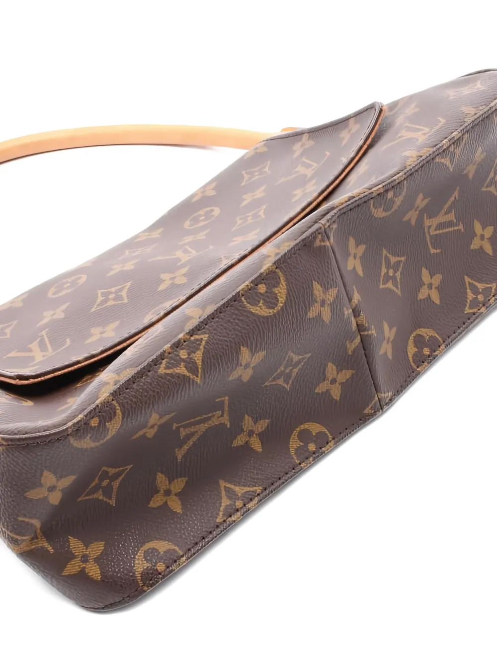 Pre-owned Louis Vuitton 2000 Mini Looping Monogram Tote Bag In Brown
