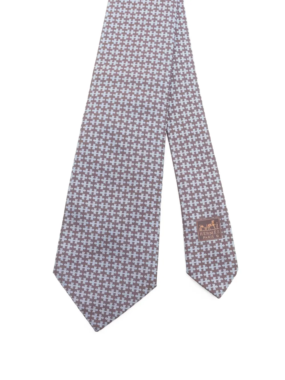 Hermès Pre-Owned 2010s H-pattern silk tie | Blue | Image 1