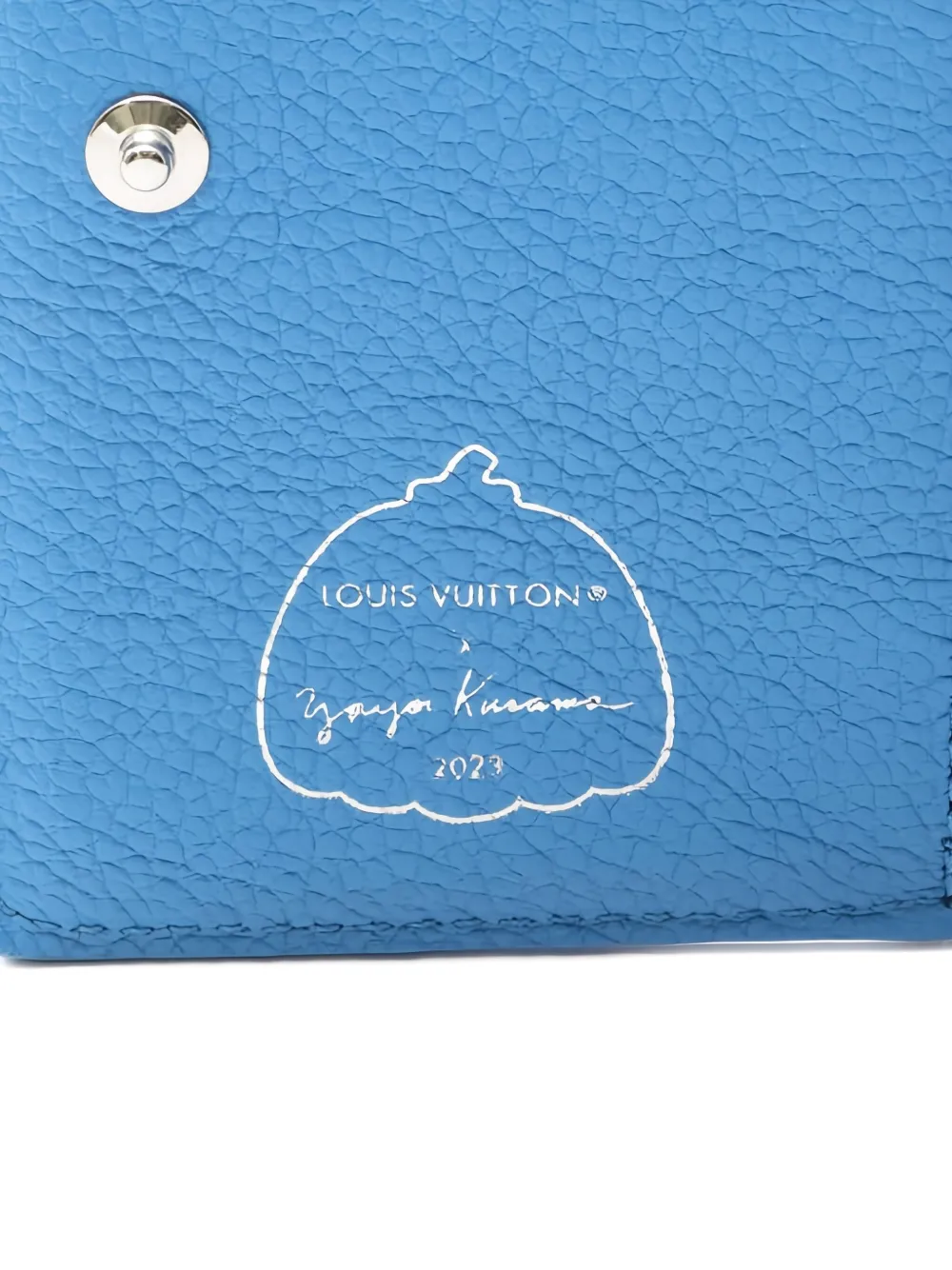 Pre-owned Louis Vuitton X Yayoi Kusama Monogram-empreinte Bi-fold Wallet In Blue