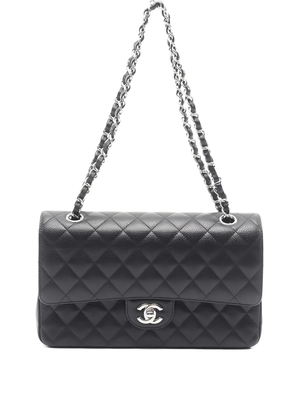 CHANEL Pre-Owned 2021 マトラッセ フラップ チェーン ショルダーバッグ - ブラック
