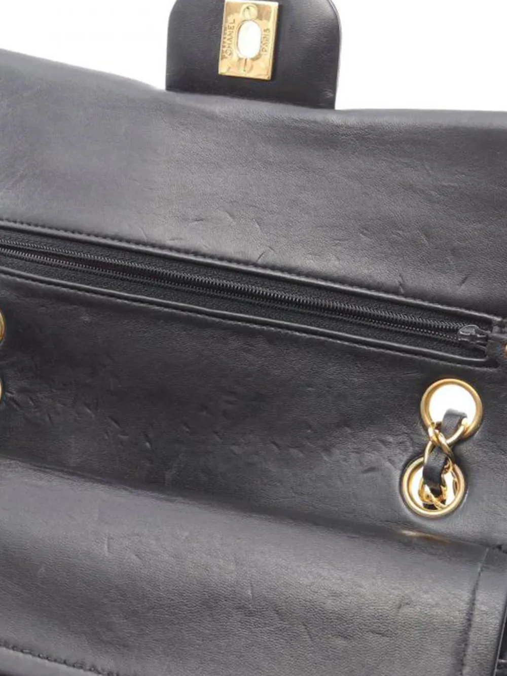Pre-owned Chanel Double Flap Shoulder Bag In Black