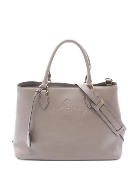 Prada Pre-Owned 2010s Glace´calf embossed-logo tote bag