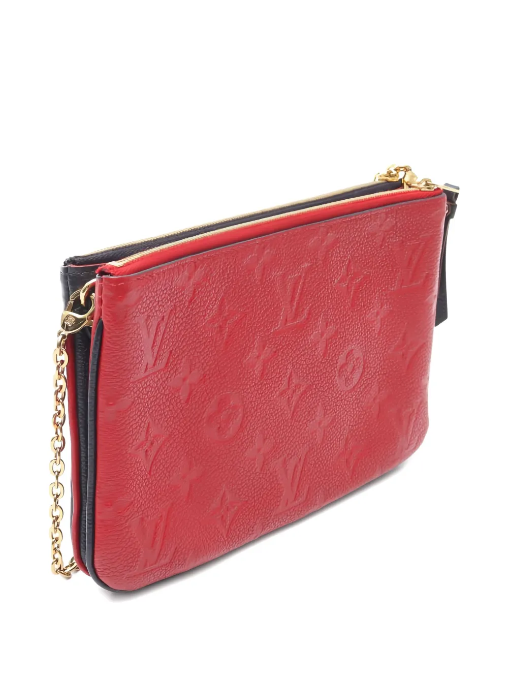 Pre-owned Louis Vuitton Pochette Double Zip Shoulder Bag In Blue
