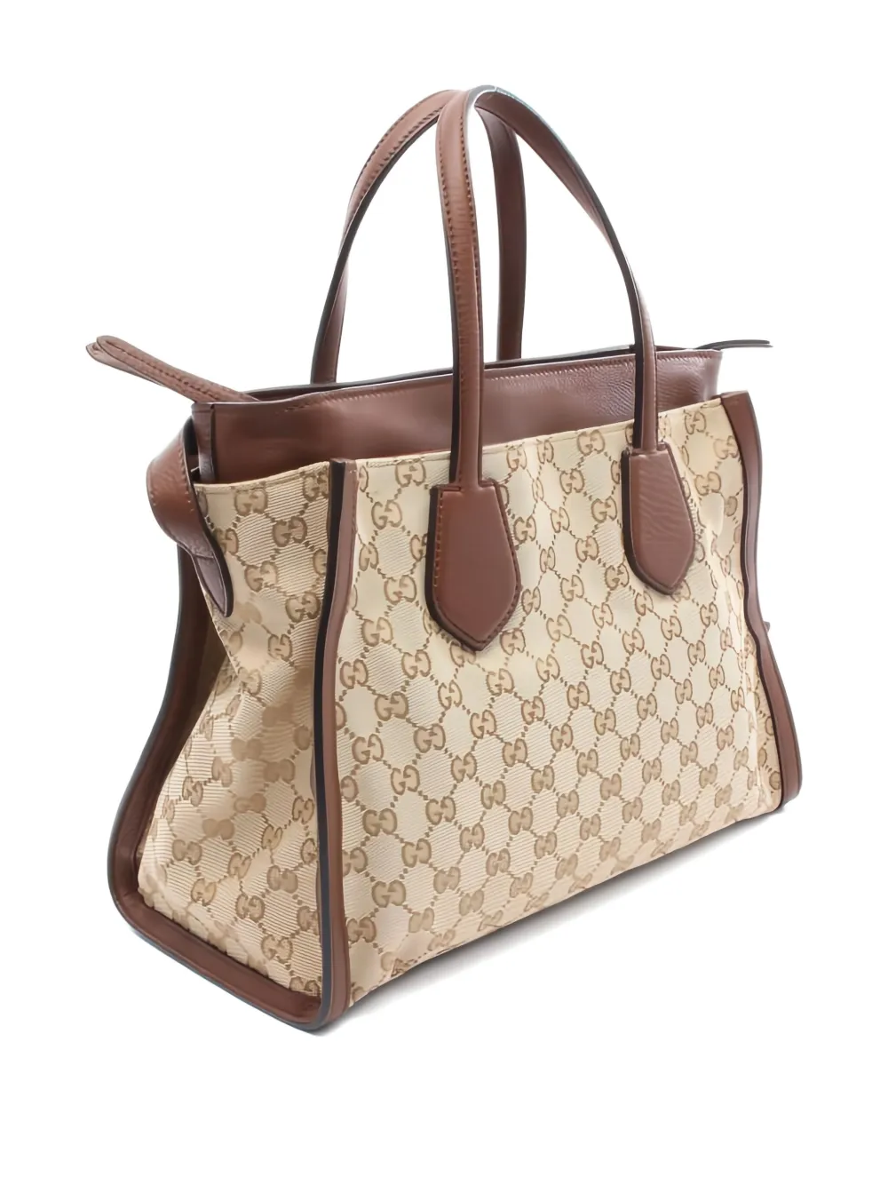 Pre-owned Gucci 2010s Gg Canvas Tote Bag In Neutral