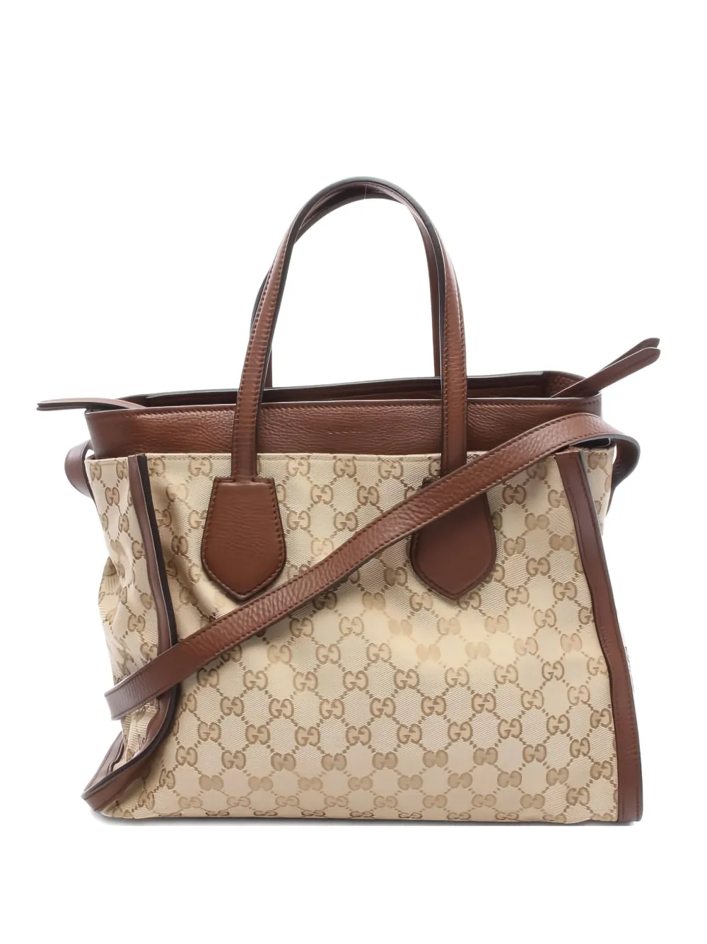 Pre-owned Gucci 2010s Gg Canvas Tote Bag In Neutral