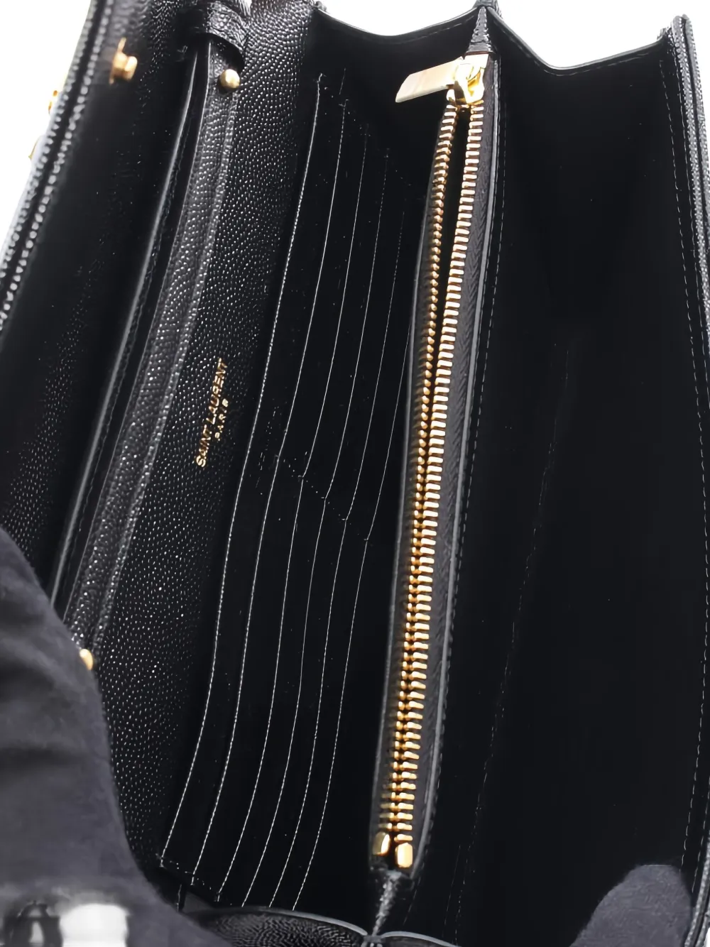 Pre-owned Saint Laurent 2020s Quilted-chain Leather Shoulder Bag In Black